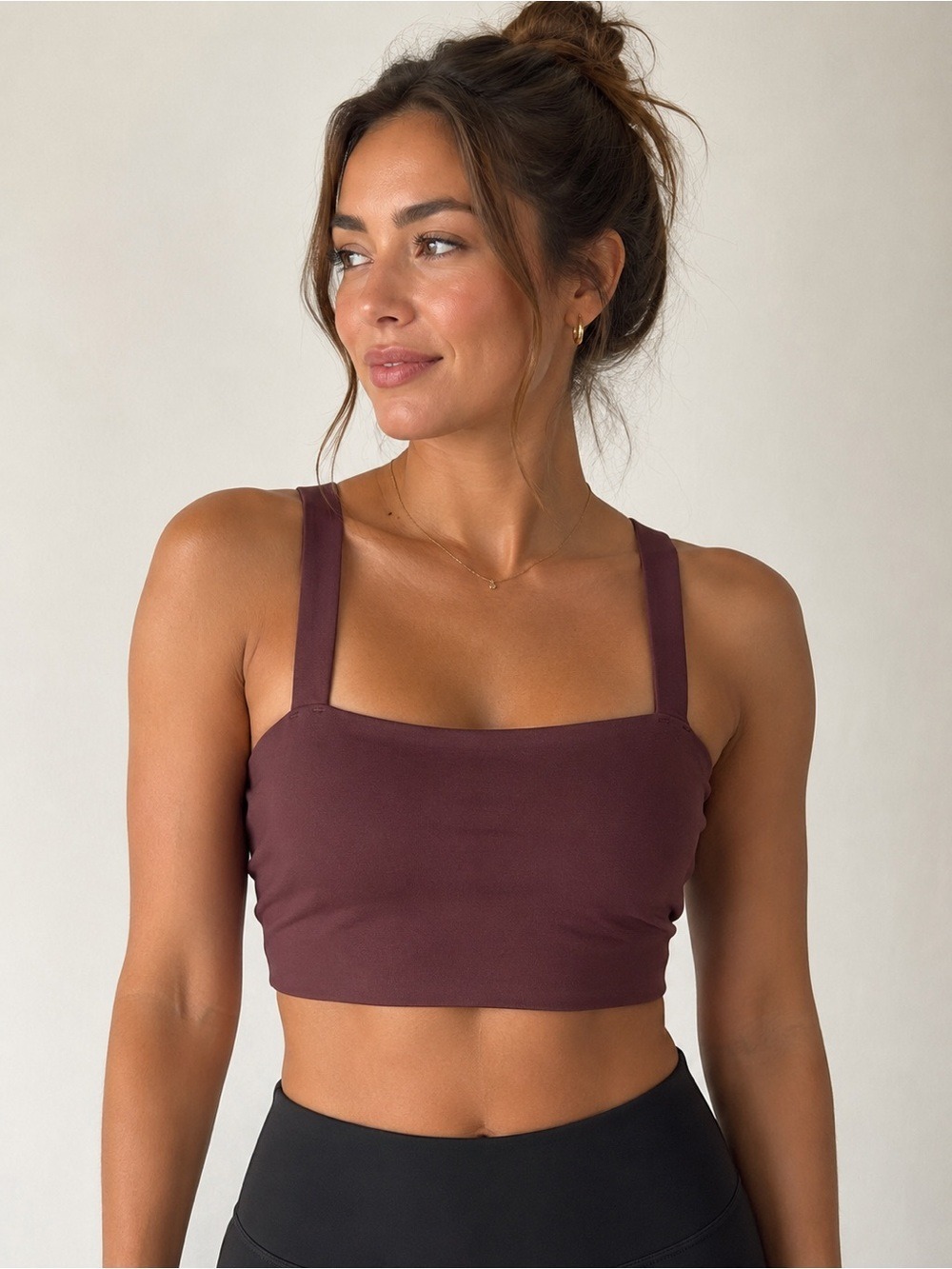 Vuori Evolve Square Neck Bra Cocoa V1 Uplift Sports Bra Small VW1081